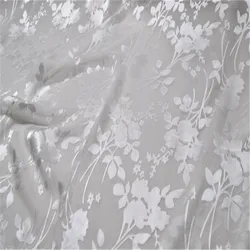 Soft Regular White Color Flower Pure Silk Burn Out Fabric for Lady Elegant Summer Dress Good Price