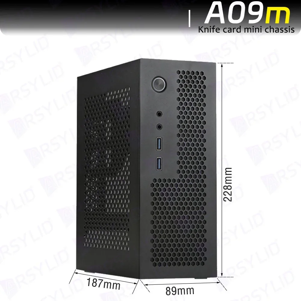 PC Case Computer Chassis Frame Mini ITX Desktop Case PC Chassis A09m 3.8L ITX Chassis Knife Card A4 HTPC Portable Computer PC Support PCIe 2.5' SSD Drive Mini IPC Flex PSU