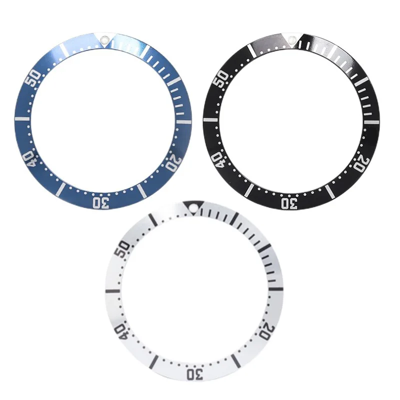 38mm *30.5mm Black Blue Slope Aluminum Watch Bezels Insert Ring For