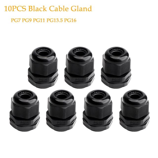 Connecteur de fixation de câble en plastique Nylon noir, 10 pièces, étanche  IP68 PG7 PG9 PG11 PG13.5 PG16 - AliExpress