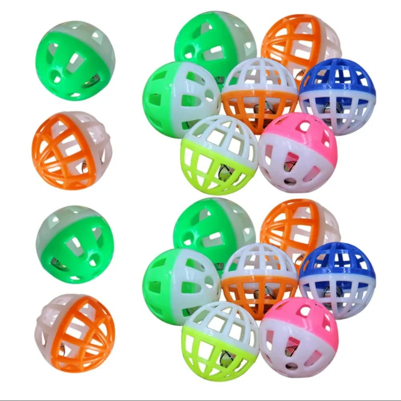 

Pet Play Balls Plastic Cat Kitten With Jingle Bell Pounce Rattle Toy Plush Cat Toy Set Cat Toys Interactive Mimi Pet Supplies