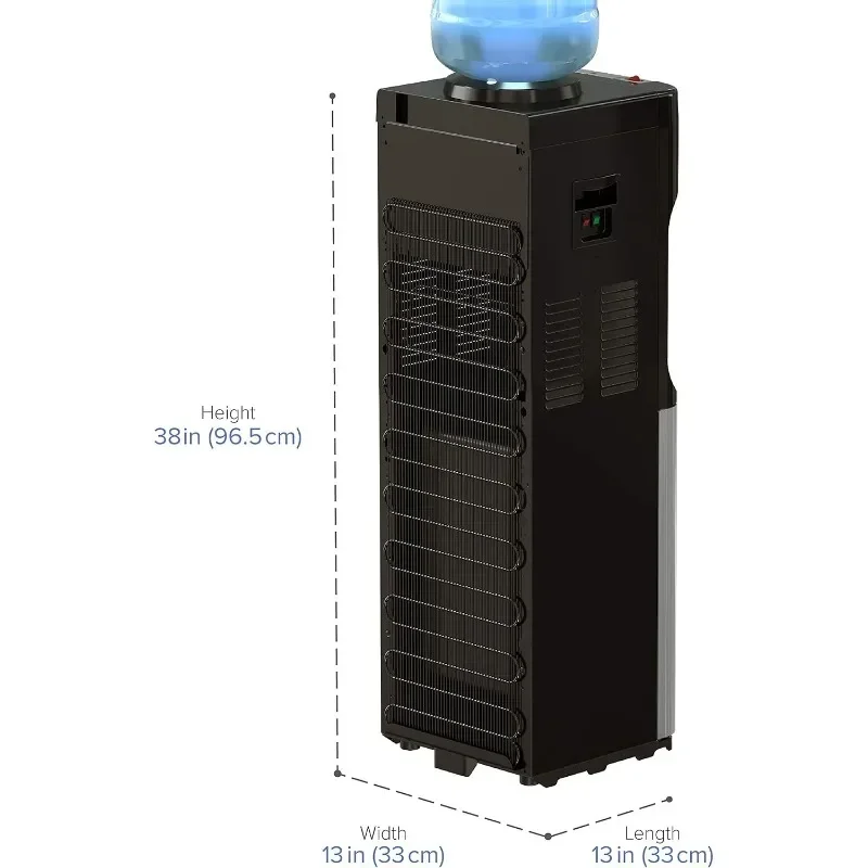 Series Top Loading Water Cooler Dispenser Tri Temp Dispense, Child Safety Lock, Holds 3 or 5 Gallon Bottles