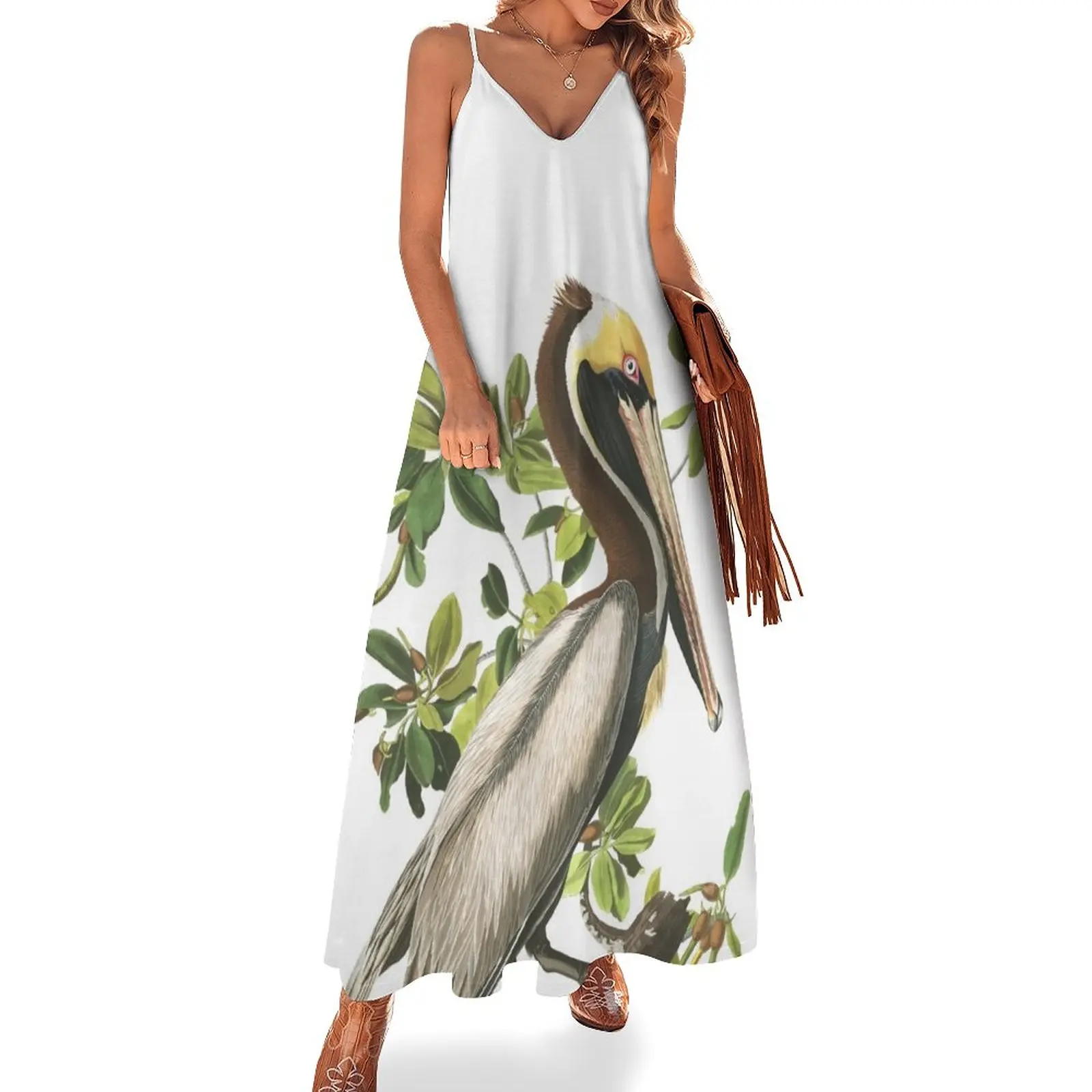 

Brown Pelican - John James Audubon Sleeveless Dress Woman clothes summer dresses for women 2023 summer dresses women 2023