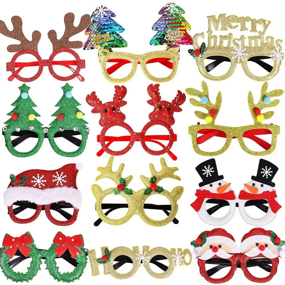Christmas Decorations Glasses Plastic Decorative Party Costume Accessory Photo Props