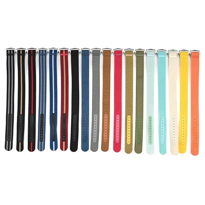 Versatile Ribbed Nylon Waterproof Watch Strap with Folding Buckle - Sporty & Stylish