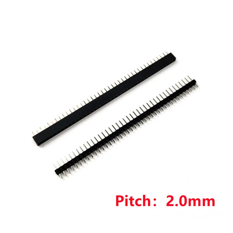 5 Pairs 40 Pin 1x40 Single Row Male and Female 1.27mm/2.0mm/2.54 Breakable Pin Header PCB JST Connector Strip for Arduino Black