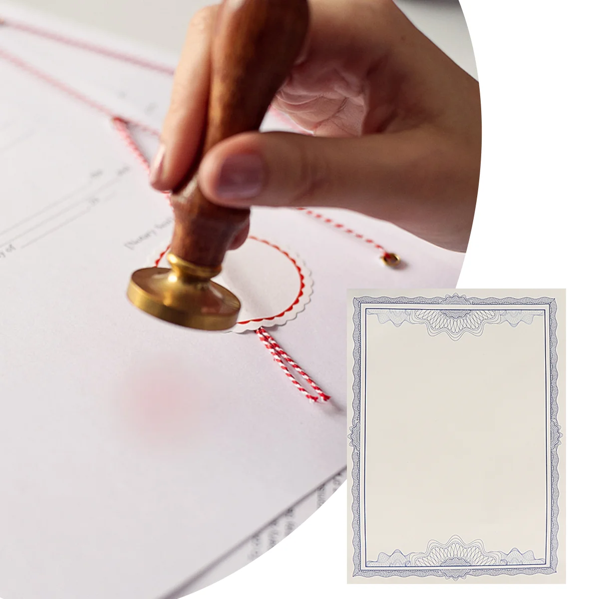 Paper Certificate Blank 12K Award Border Blue Diploma Cardstock Papers Plain Inner Certified A4 Graduation Page Core