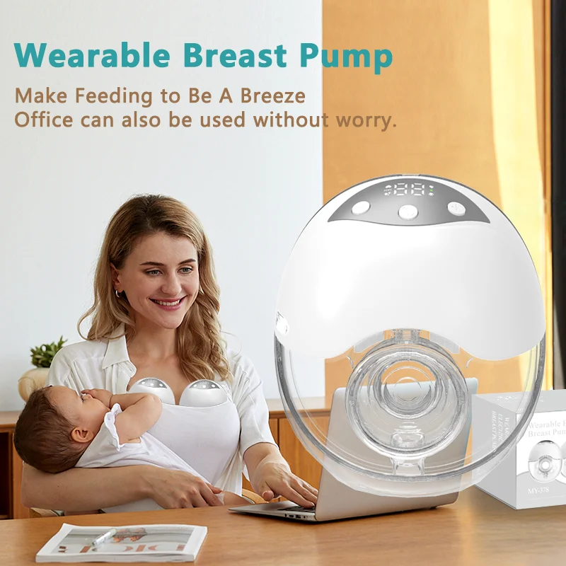 Wearable Electric MY-378 Model Breast Pump Fully Automatic Portable Hands-free Silent Integrated Breast Pump Baby Accessories 4