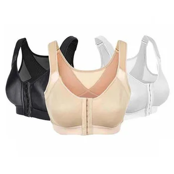 Non-padded Wire Free Post Breast Augmentation Operative Bra Women Post Surgical Surgery Front Open Full Support Recovery Bra 1