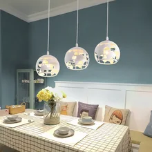 

Modern Simple Kitchen Chandelier Creative Three-head Dining Room Lamp Living Room Decor Bedroom Hollow Out Pendant Lights