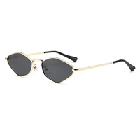 Lunettes de protection mode femme petite monture polygone lunettes de soleil femmes marque concepteur métal cadre lunettes UV400 nuances 6