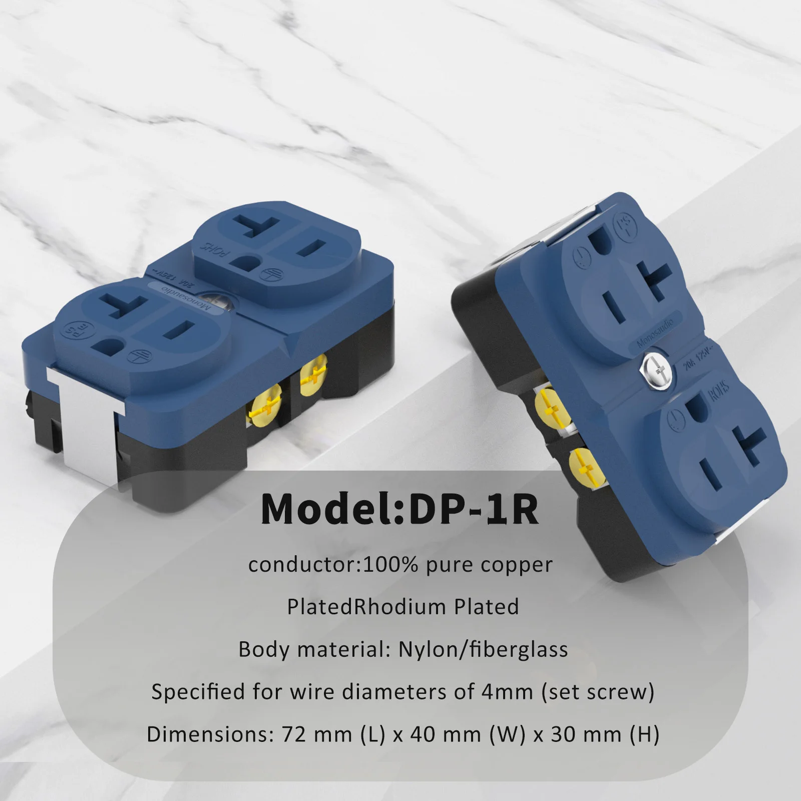 Monosaudio DP1G 고급 AC 전원 커넥터 순수 구리 금 도금 듀얼 미국 전원 소켓 Hifi 오디오 전기 콘센트