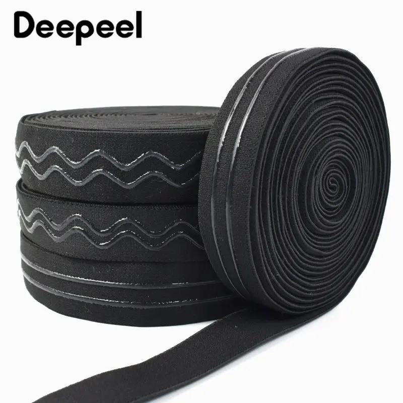 

5/10 метров 20/25 мм, нескользящая черная резиновая лента, нижнее белье, ремень для бюстгальтера, ремень