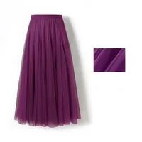 New Women Mesh Elastic Tutu Skirt Beach Spring Summer Korean High Waist Fashion Pleated Long Skirt Black White Tulle Skirts - Image 4