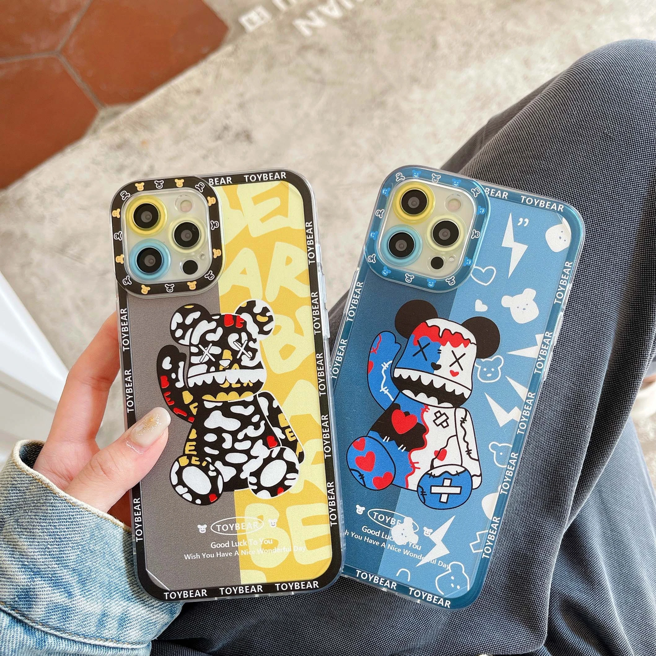 iphone 12 phone mini case Cartoon Cute Bear Phone Cases for iPhone 13 12 Pro Max Soft Camera Lens Protective Case for iPhone XR X XS Max 7 8 Plus Se 2020 best iphone 12 mini case