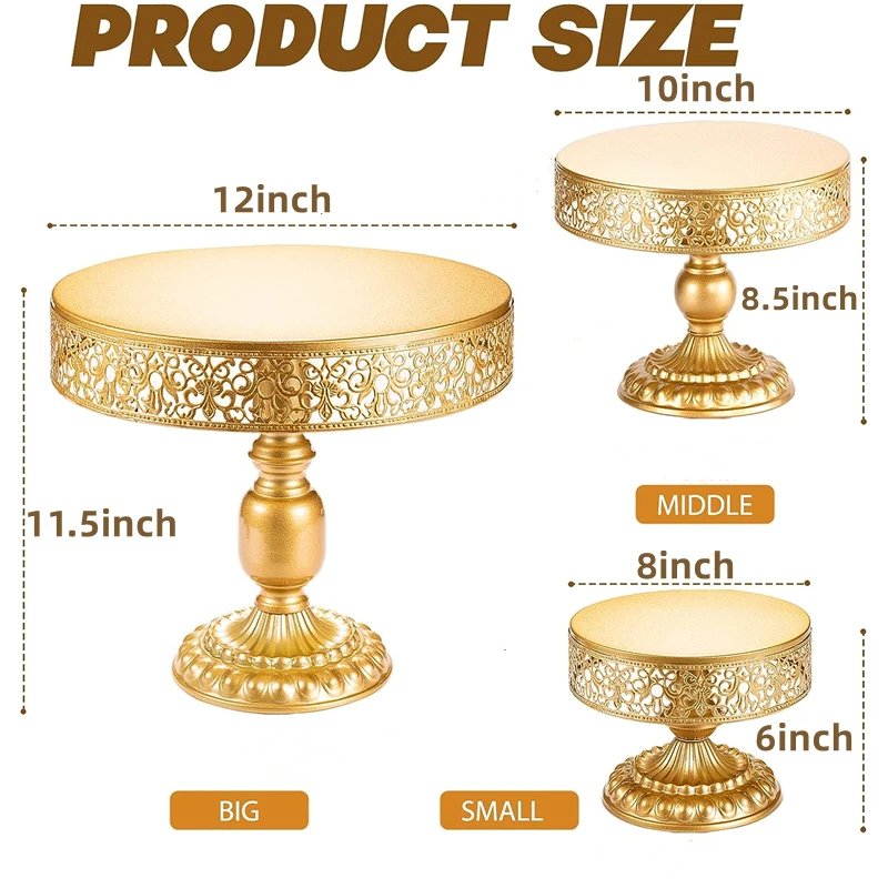 Round Metal Pedestal Holder Cake Stand Dessert Cupcake Pastry Candy Display Plate Gold Tower for Wedding Birthday Party cake stand dessert stand