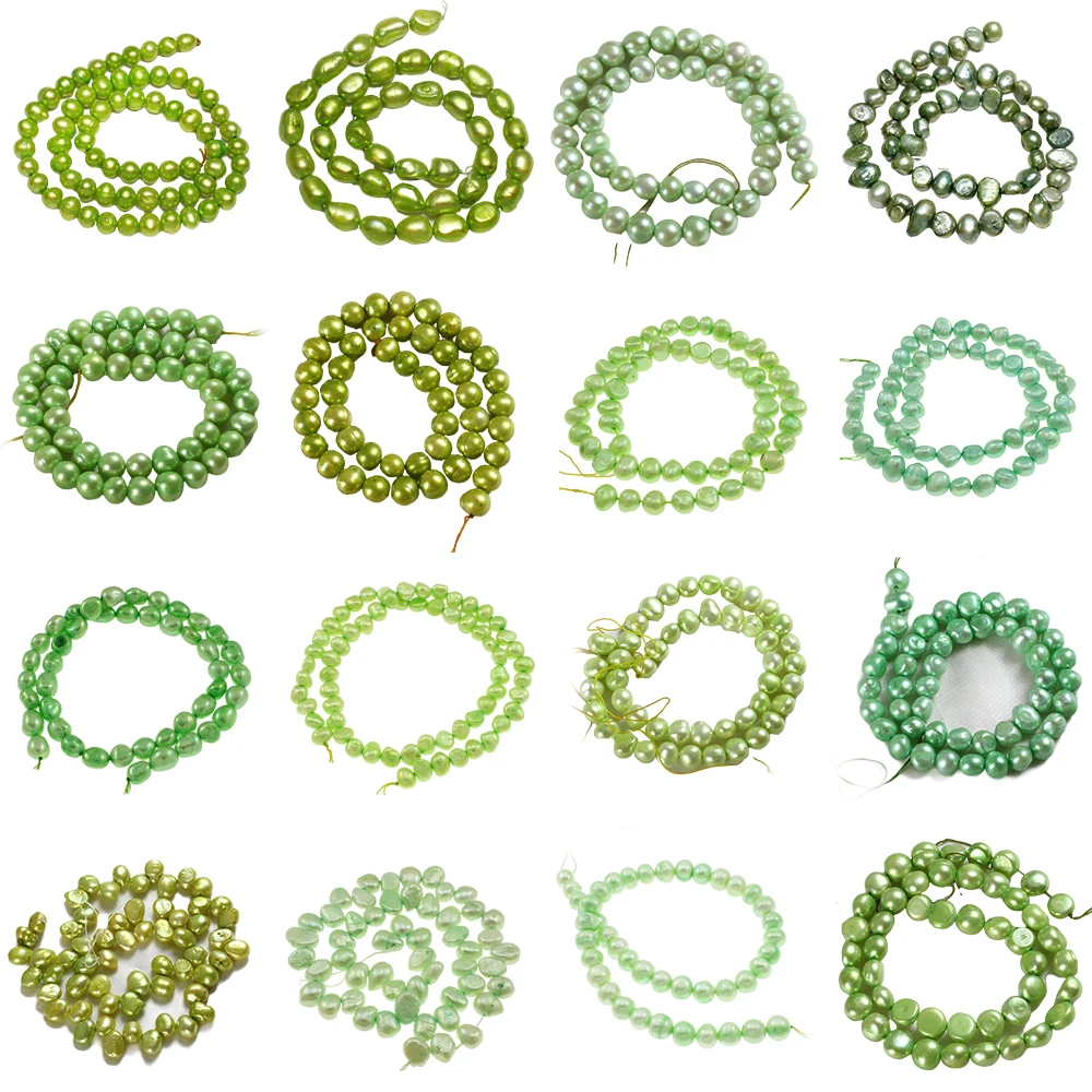 Promote Sales Cultured Potato Freshwater Pearl Beads Green 7-8mm Punch Loose for Make Jewelry DIY Accessories | Украшения и
