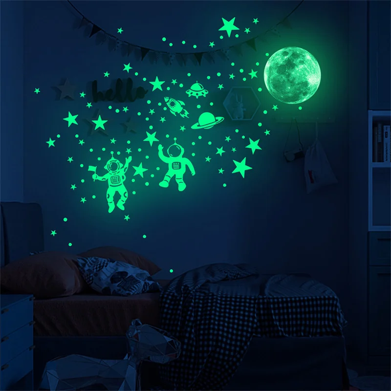 Glowing Star Stickers Ceiling Planet  Ceiling Stickers Room Planets - Wall  Stickers - Aliexpress