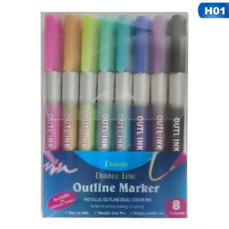 Outline Markers: Outliner Pen, Outline Marker Pens & Metallic Outline  Markers