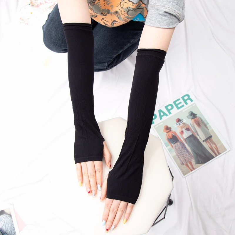 Women Sun Protective Sleeves Long Gloves Breathable Quick Dry Men Running Sun UV Protection Long Arm Cover Cycling Arm Sleeves