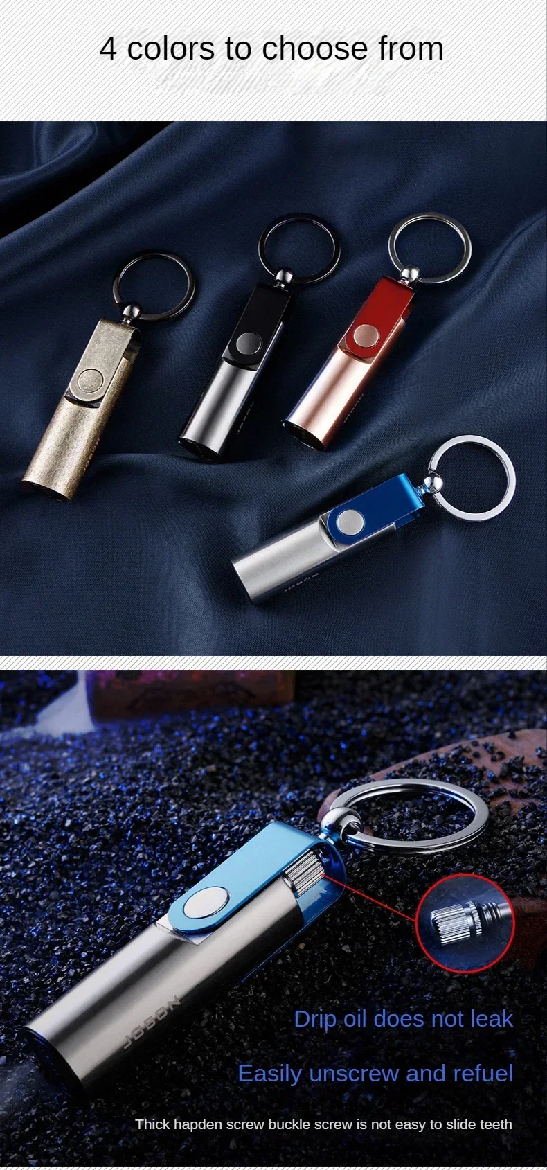 Description Picture 3 of itemMatch Kerosene Lighter Keychain Cigarette Lighters Metal Matches Torch Lighter Portable Men's Gift Windproof Smoking Accessories