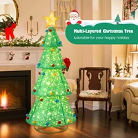 Pop-Up Christmas Tree Pull-Up Artificial Xmas Collapsible Decoration 200 Lights 3