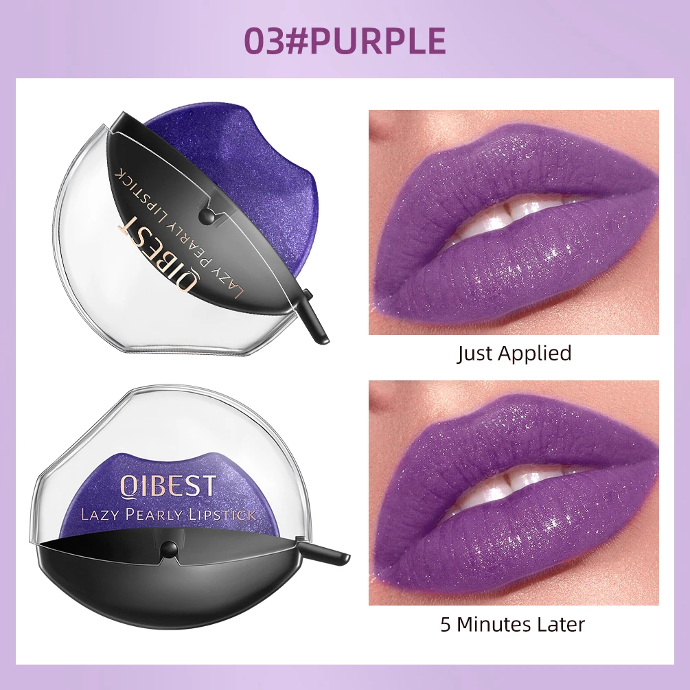 Pearl Glitter Temperature Color Change Lipstick Moisturize Lazy Lipstick Lip Seal Tint Balm Lasting Lip-shaped Lipstick Makeup