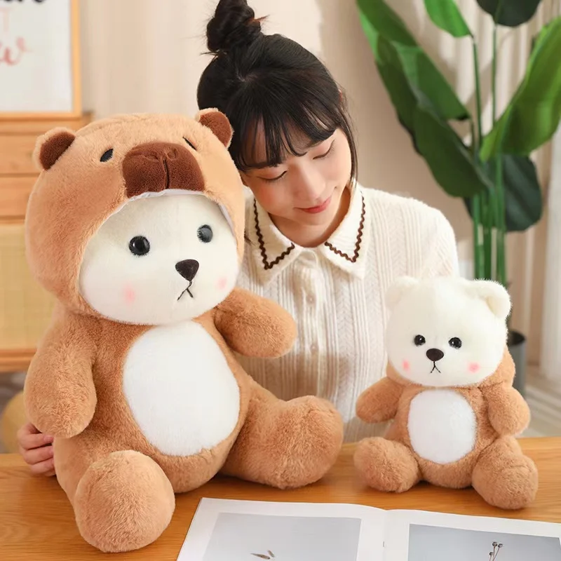 Plush Toy Cute brown bear fairy tale plush toy plush animals with hats bear Kawaii soft doll pillow girls room decoration children's gift