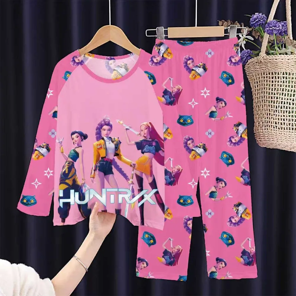 Children's Pajamas Set Full Sleeve Cartoon Kpop Demon Hunters Girls Pajama Middle Kids Homewear Boys Clothes Set Pijamas Infanil Sa738d04343204b65a9fa962455bbc8dfo