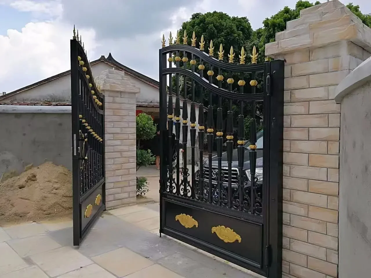 Main Garden Gates Wrought Iron Driveway Gate Villa Door Swing Door