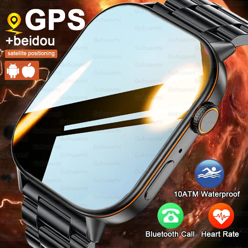 GUHUAVMI QX17 Military GPS Smart Watch Men Flashlight Compass Waterproof Outdoor Sports Tracker Bluetooth Call Smartwatch For Android IOS