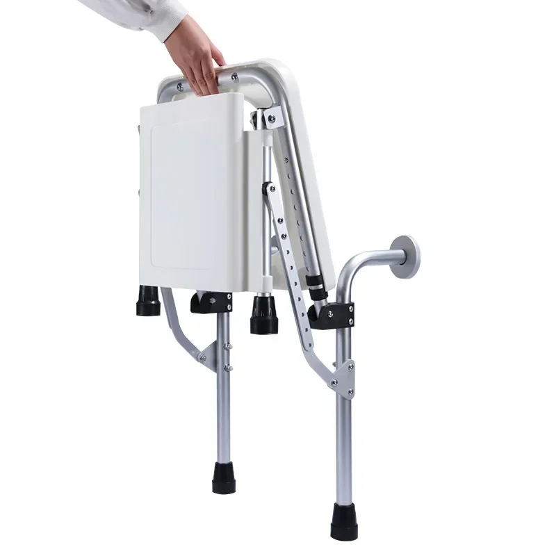 Innovative Wall-Mounted Bathroom Chair, Aluminum Alloy Foldable Seat, Pregnant Squatting Commode, Adult Upgrade, Wall-Mount Seat 5