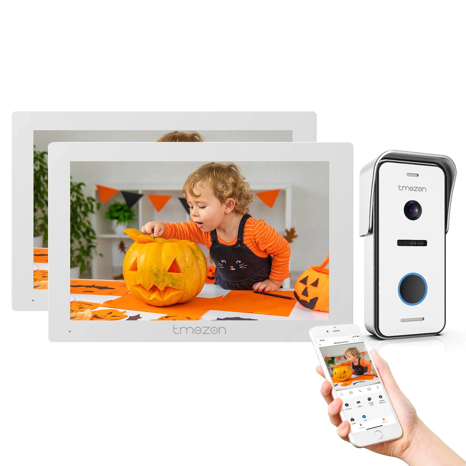 Tmezon 7 Pollici Tuya App 1080P Wifi Smart Video Citofono Citofono Con Campanello Cablato App/Password/Scheda Swipe Touchscreen