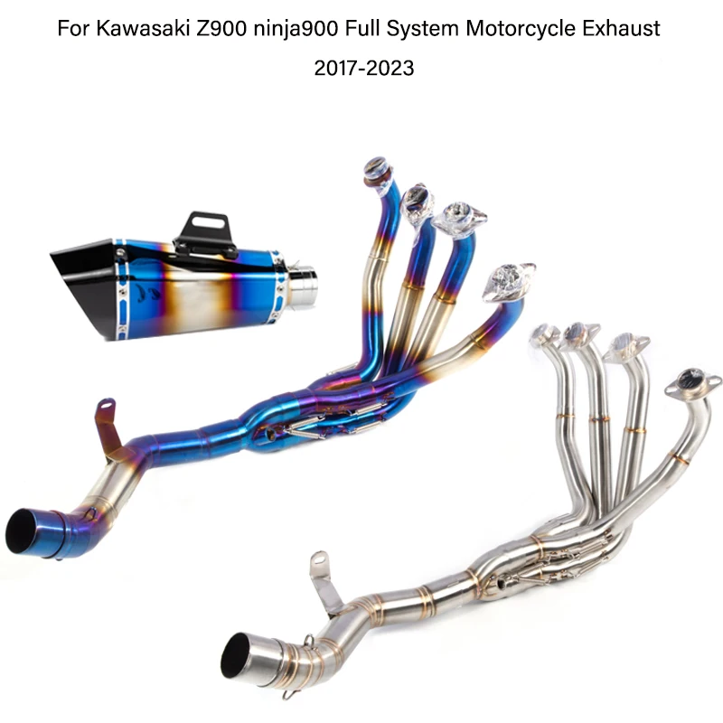 

For Kawasaki ninja900 Z900 Full System Motorcycle Exhaust Escape Modify Slip On Front Mid Link Pipe With AK Muffler 2017-2023