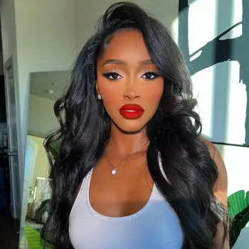Pre Plucked Brazilian Body Wave Human Hair Wigs Hd Transparent 13x4 Lace Front Wig 180% Density Lace Frontal Wig with Baby Hair 1