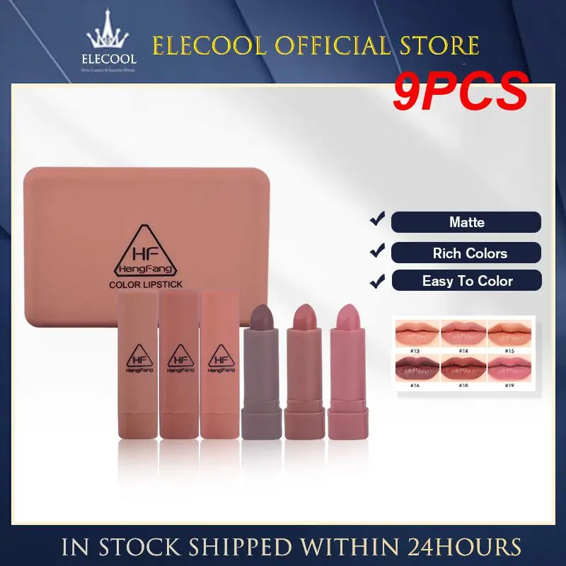 

9PCS 2023 Matte Lipstick Kit Sexy Red Lip Tint Lasting Waterproof Lip Stick Lips Glaze Women Makeup Tool Korean Cosmetics