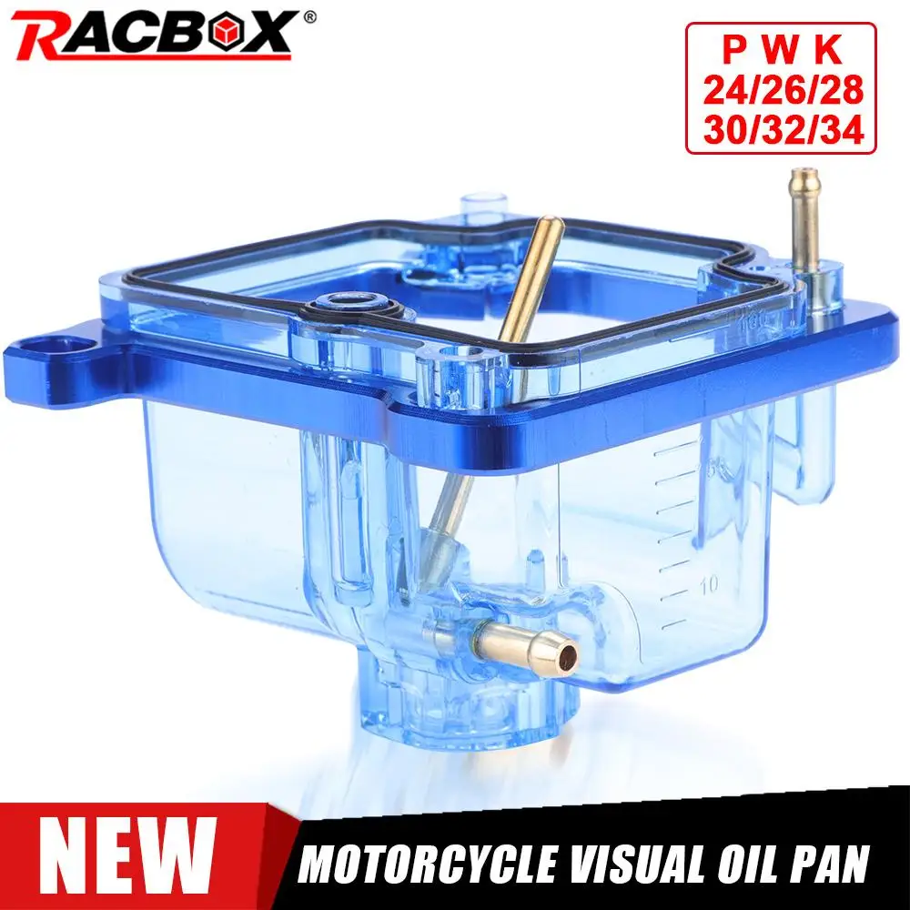 

New Upgrade Motorcycle Transparent Carburetor Clear Bottom with Oil Spill Hole for PWK 24 26 28 30 32 34mm Float Bowl Oil Cup