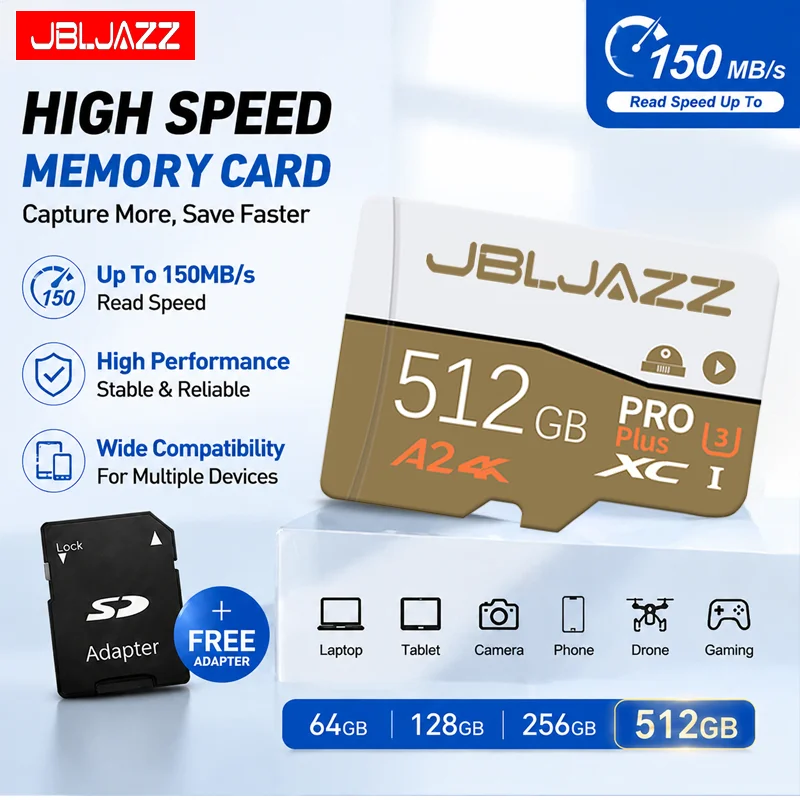 미니 SD 메모리 카드 512GB TF 카드 256GB 128GB 64GB 풀 HD 4K UHD 비디오 카드 (카메라 감시 장치용)