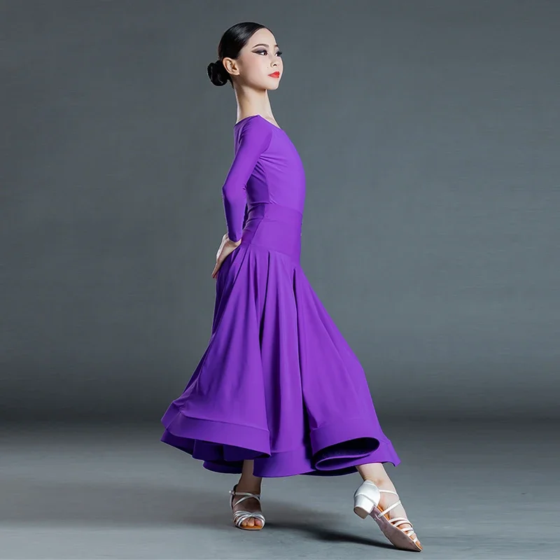 Girl Dance Costume Autumn Blue/Purple Ballroom
