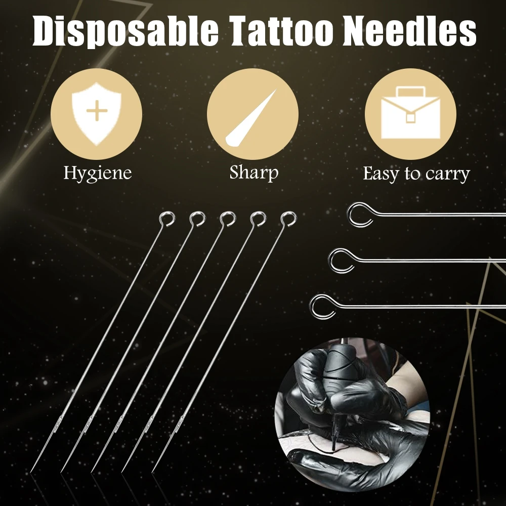50pcs Tattoo Needles Round Liner Stick Poke Tattoo Machine Needles
