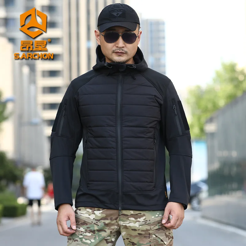 Outdoor Tactical Cotton Jacket Men's Warm Windproof Waterproof Widbreakers Jackets High quality Hiking Camping Camouflage Coat