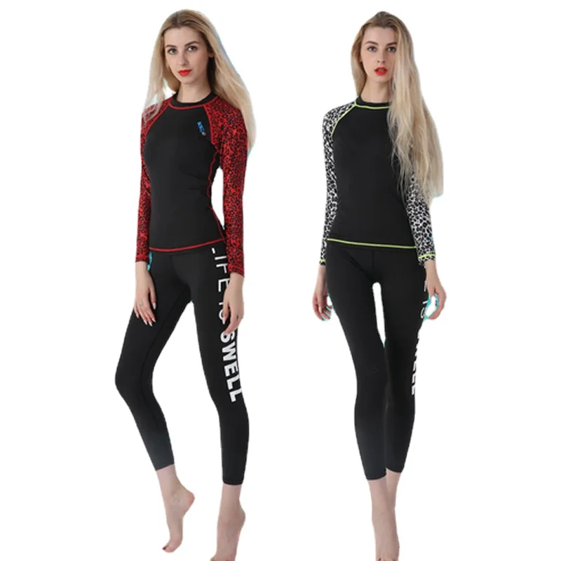 Hisea Lycra Wetsuit Women Long Sleeve Surfing Suit Swimwear Tops