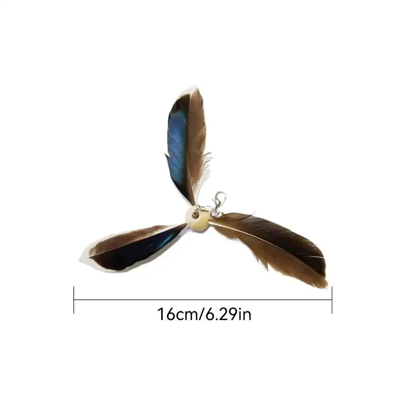Cat Feather Toy Refill Interactive Cat Toy Feather Wand Set of 6 Wear-Resistant Feathers Refill Toys Interactive Teaser