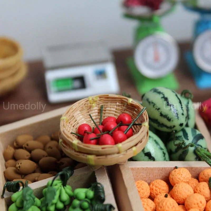 Dollhouse Miniature Fruit 1:12 Watermalon Strawberry Pretend Play Food Mini Kitchen for Barbies OB11 Doll Accessories Toy pretend food toys pretend kitchen toys kitchen toys doll house toys