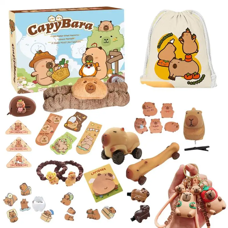 Capybara Holiday Calendar Advent Christmas Countdown Calendar 24 Days Christmas Countdown Toys Keychain Christmas Countdown Calendar Christmas Advent Calendar