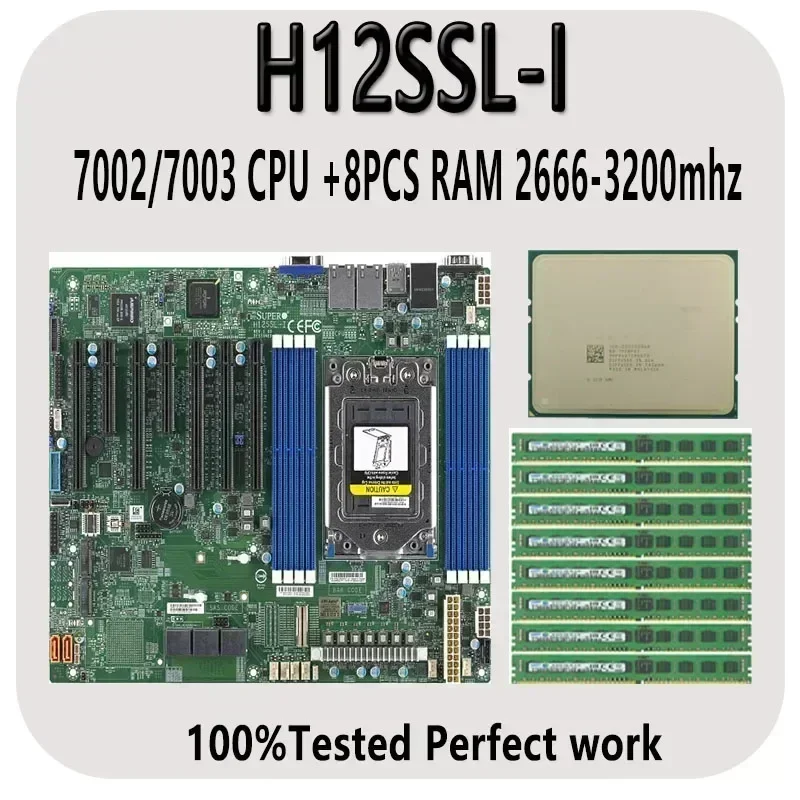 H12SSL-I 개정판 2.0 + EPYC 7402 7402P 7352 7302 7282 7272 7262 7252 7D12 7v12 8 채널 RAM DDR4 Me
