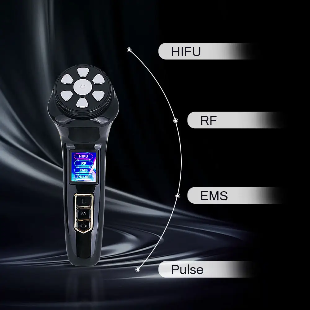 Фото Amuliss Профессиональный мини домашний Ems Rf лифтинг лица импульсный шейный лица красота лица Ems светодиодный фонарик Hifu для женщин №2