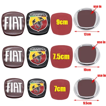 1 pz 3D 9 cm 7.5 cm 7 cm Epossidico Auto Anteriore griglia Anteriore Paraurti Posteriore porta di coda bagagliaio Emblema adesivo accessori per lo styling Per FIAT Abarth 1