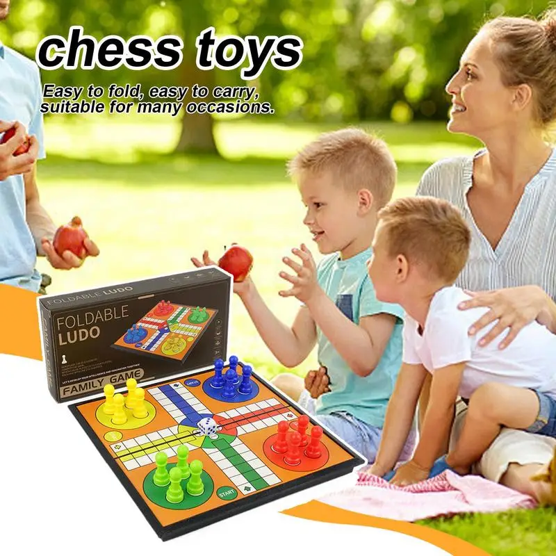 Chess Board Set Foldable Portable Non Magnetic Educational Game Toys For Boys Girls Women Men