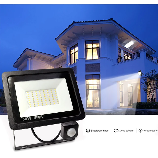 Focos LED Exterior RIGIDON 2 Unidades 10W | Sensor Movimiento PIR | 1000 Lumen | IP66 Impermeable | Para Jardín, Garaje